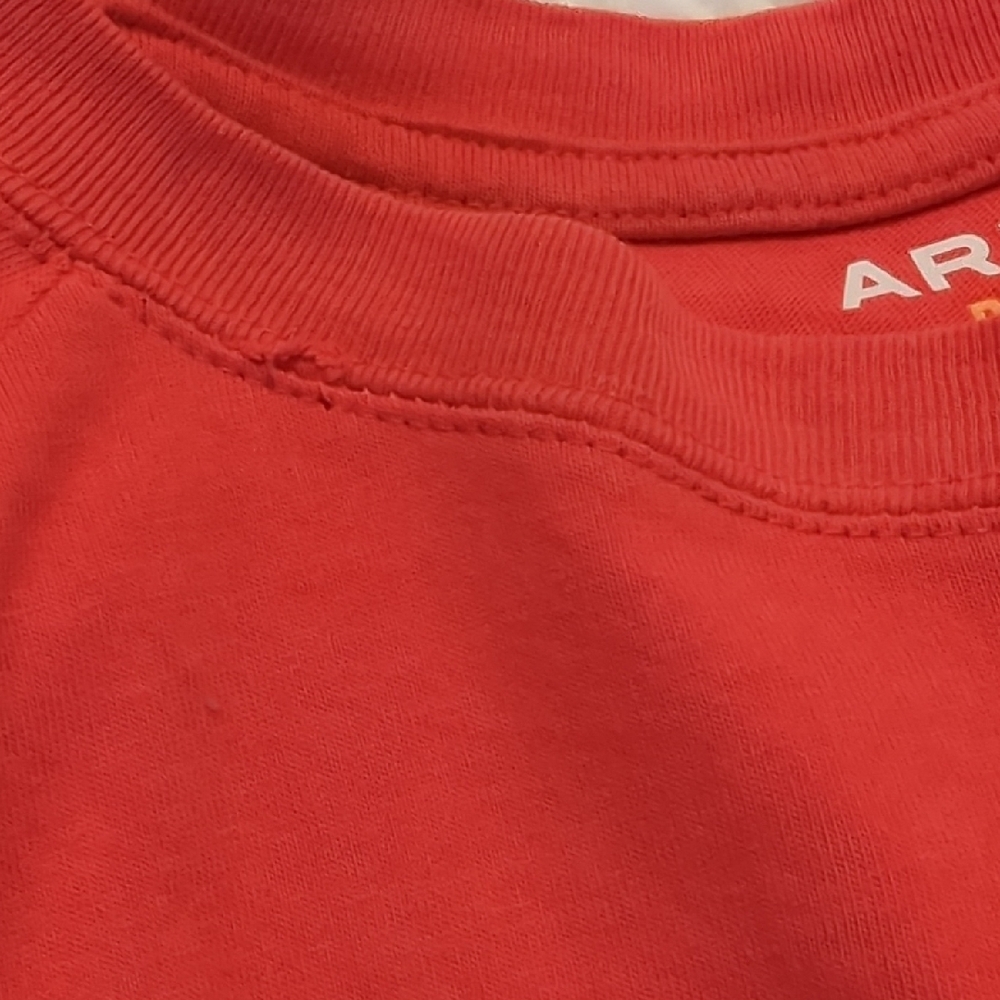 Ariat Women's Coral-Red Long Sleeve Logo Shirt! - Picture 5 of 6